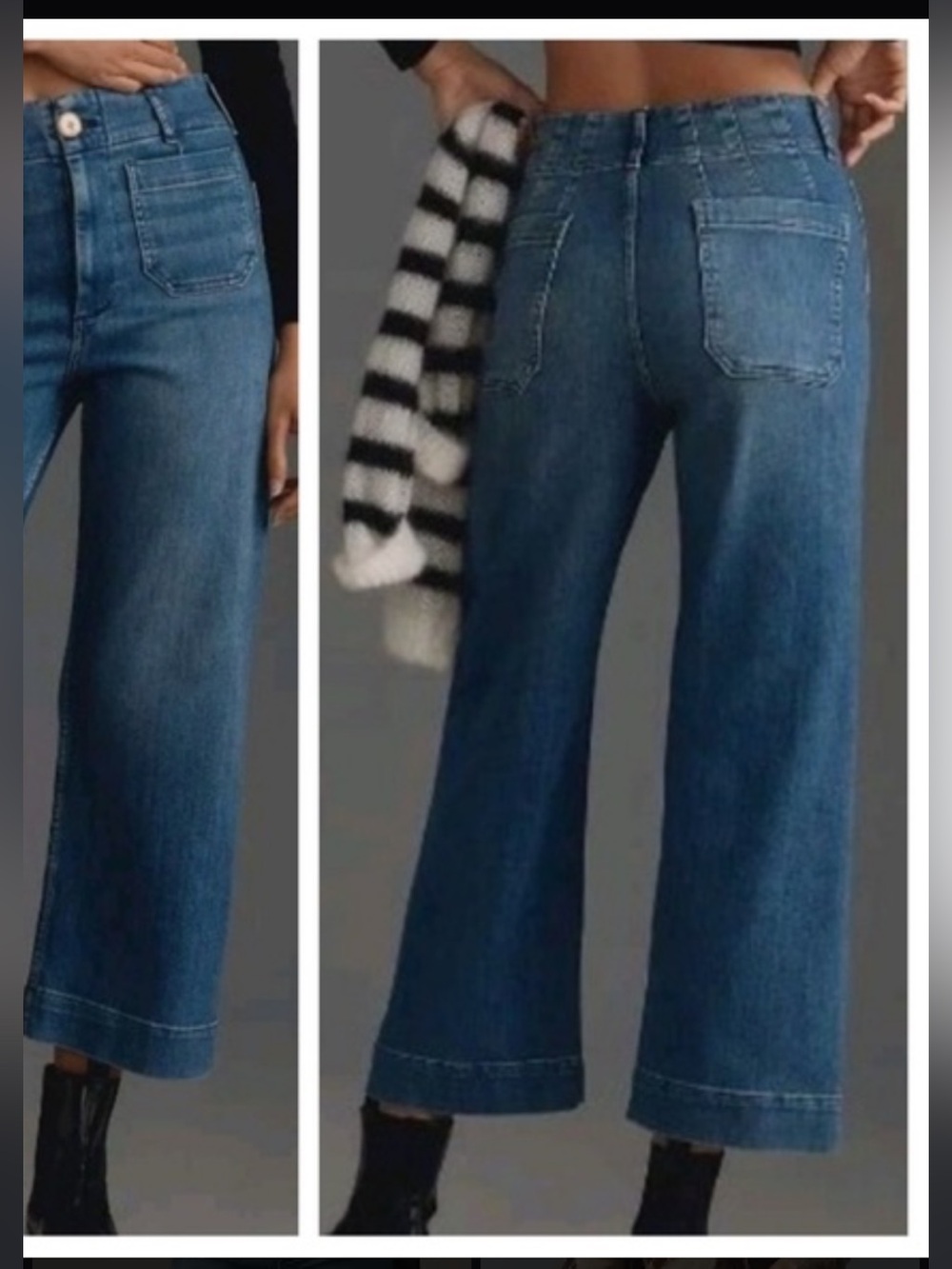 Maeve The Colette Medium Blue High-Rise Cropped Wide-Leg Jeans - Picture 3 of 12